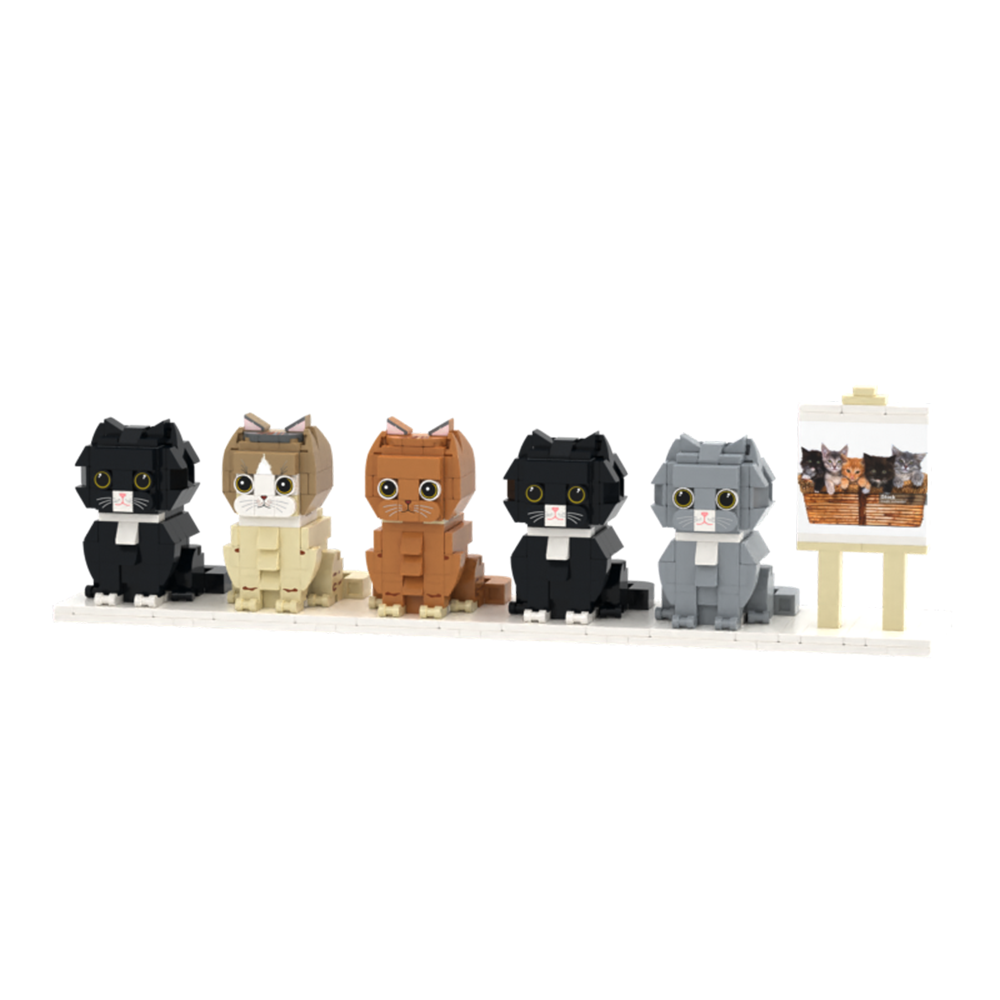 Persaonalized Cat Dog Full Body Brick Figures Pet Family Gift - 