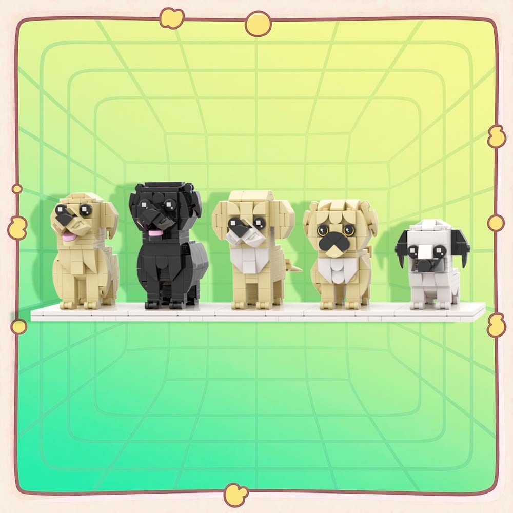Persaonalized Cat Dog Full Body Brick Figures Pet Family Gift - 