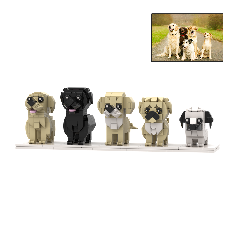Persaonalized Cat Dog Full Body Brick Figures Pet Family Gift - 