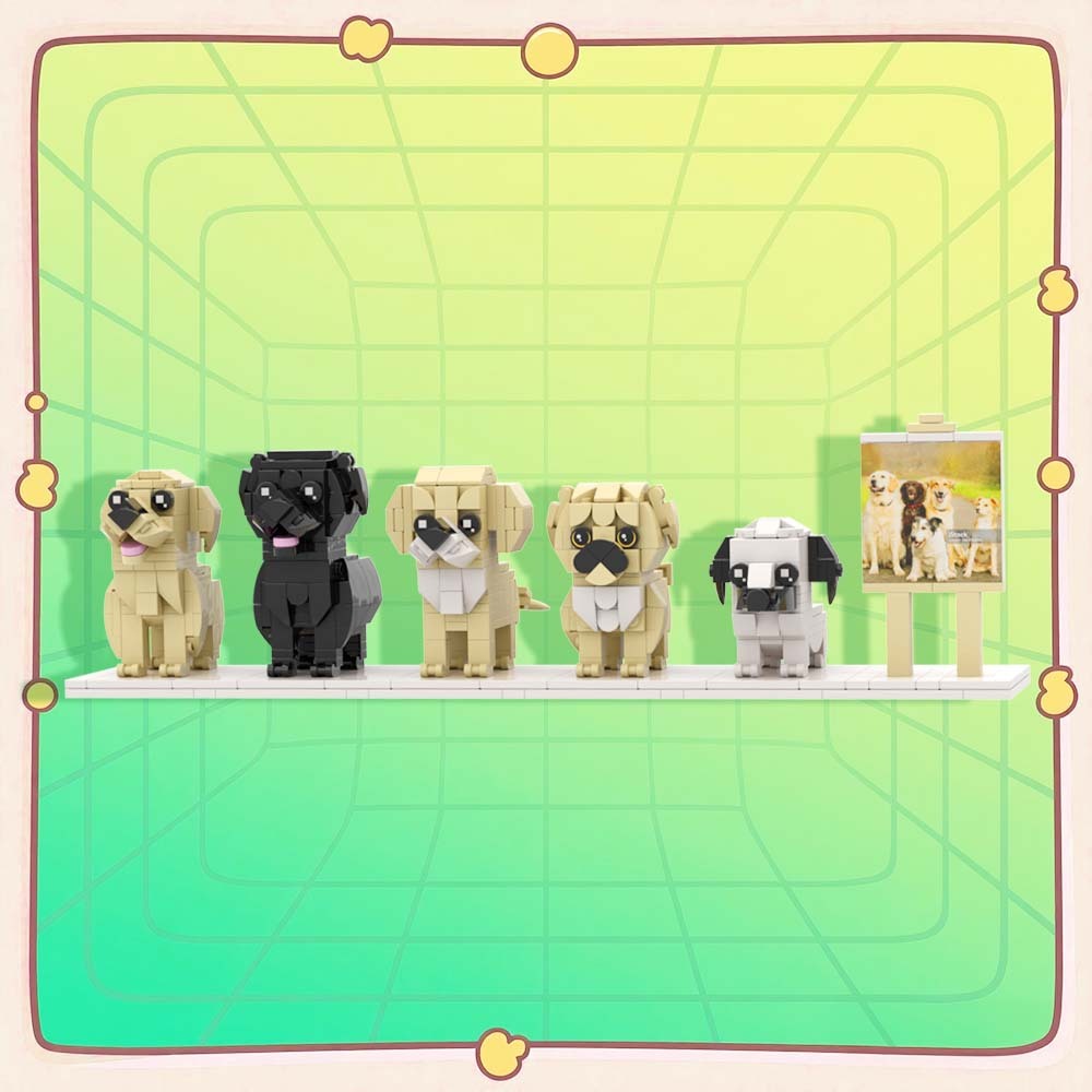 Persaonalized Cat Dog Full Body Brick Figures Pet Family Gift - 
