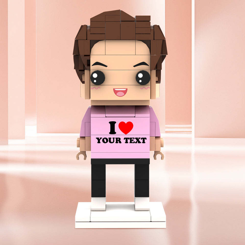 Valentine's Day Gifts Custom Brick Figures Personlized Text Brick Figures I LOVE XXX Brick Figures - MyCustomBrickheadz