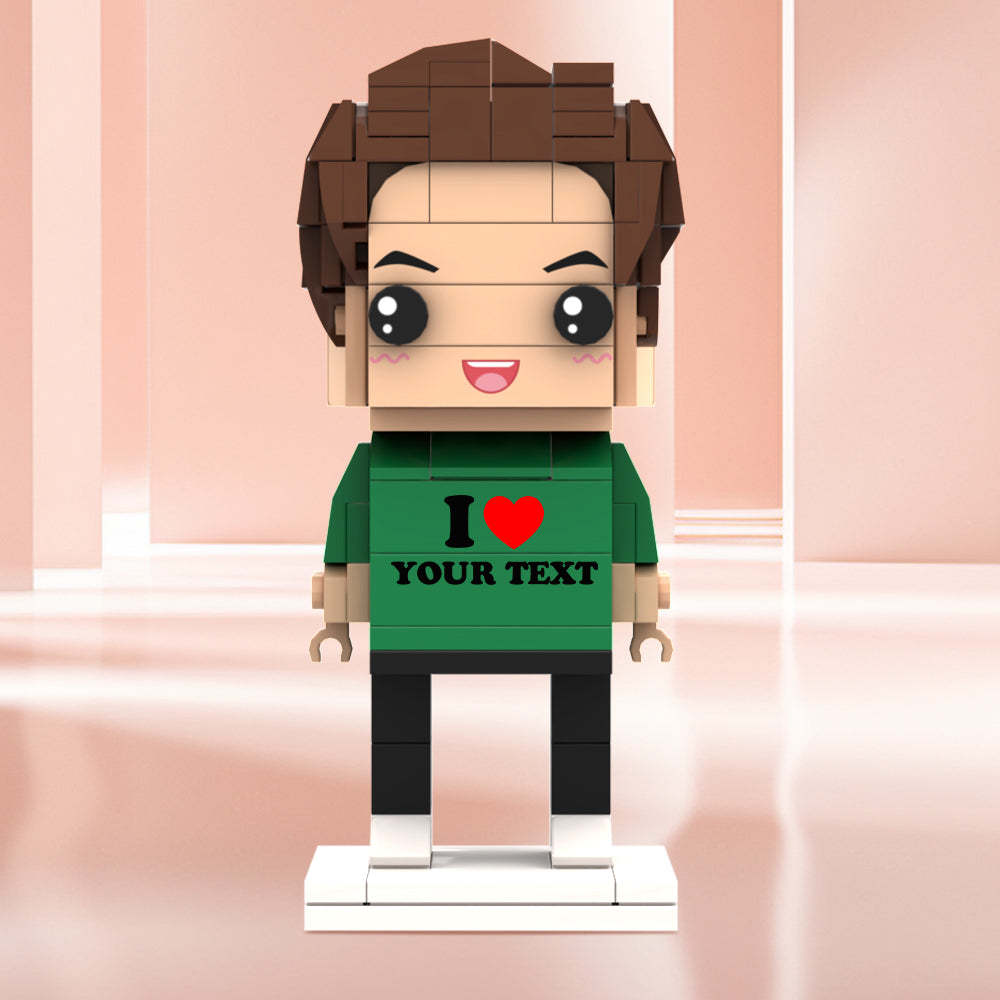 Valentine's Day Gifts Custom Brick Figures Personlized Text Brick Figures I LOVE XXX Brick Figures - MyCustomBrickheadz