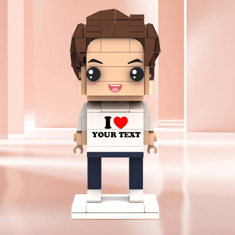Valentine's Day Gifts Custom Brick Figures Personlized Text Brick Figures I LOVE XXX Brick Figures - MyCustomBrickheadz