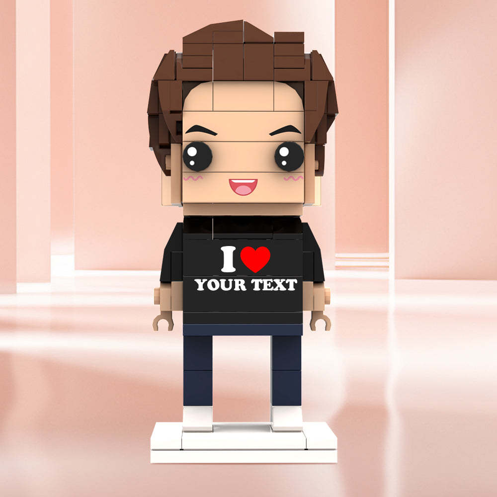 Valentine's Day Gifts Custom Brick Figures Personlized Text Brick Figures I LOVE XXX Brick Figures - MyCustomBrickheadz