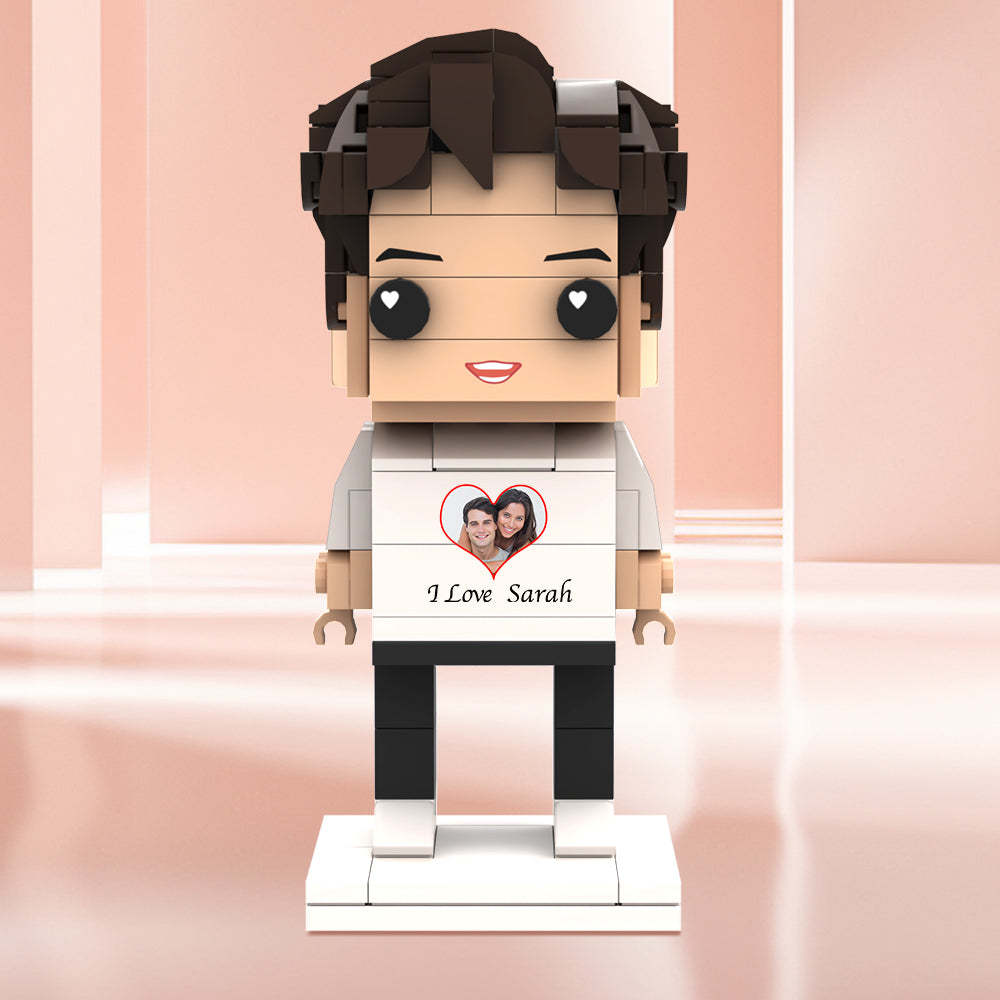 Valentine's Day Gifts Custom Brick Figures Personlized Photo & Text Brick Figures I LOVE XXX - MyCustomBrickheadz