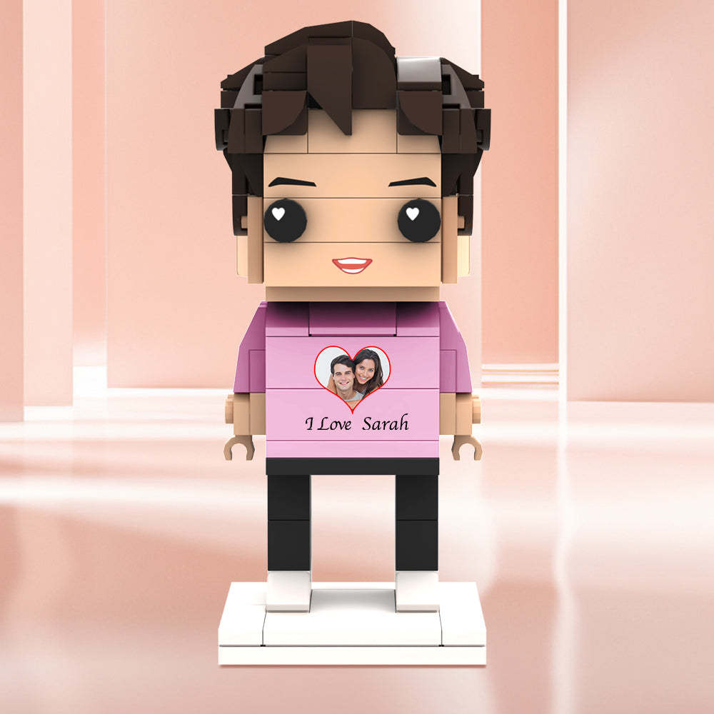 Valentine's Day Gifts Custom Brick Figures Personlized Photo & Text Brick Figures I LOVE XXX - MyCustomBrickheadz