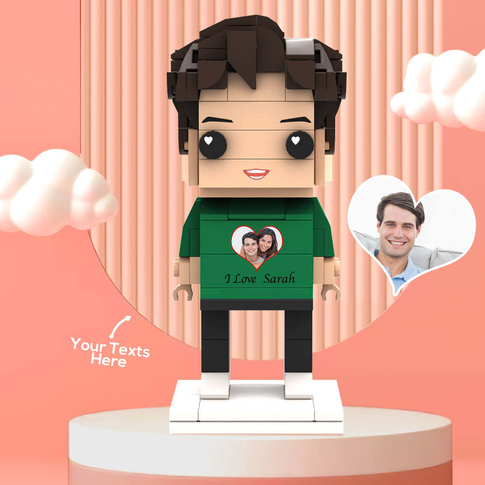 Valentine's Day Gifts Custom Brick Figures Personlized Photo & Text Brick Figures I LOVE XXX - MyCustomBrickheadz