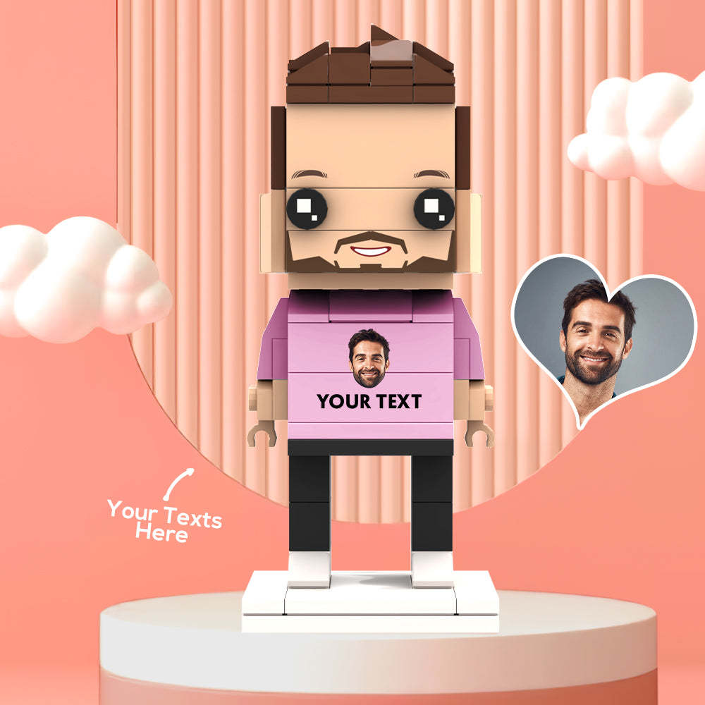 Valentine's Day Gifts Custom Brick Figures Personlized Face & Text Brick Figures - MyCustomBrickheadz