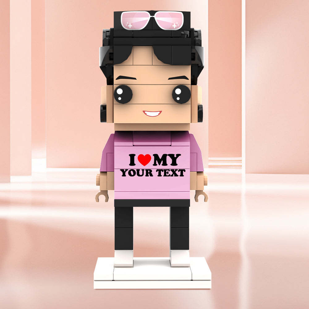 Valentine's Day Gifts Custom Brick Figures Personlized Text Brick Figures I LOVE My XXX Brick Figures - MyCustomBrickheadz