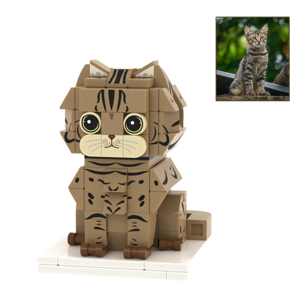 Persaonalized Cat Dog Full Body Brick Figures Pet Family Gift - 
