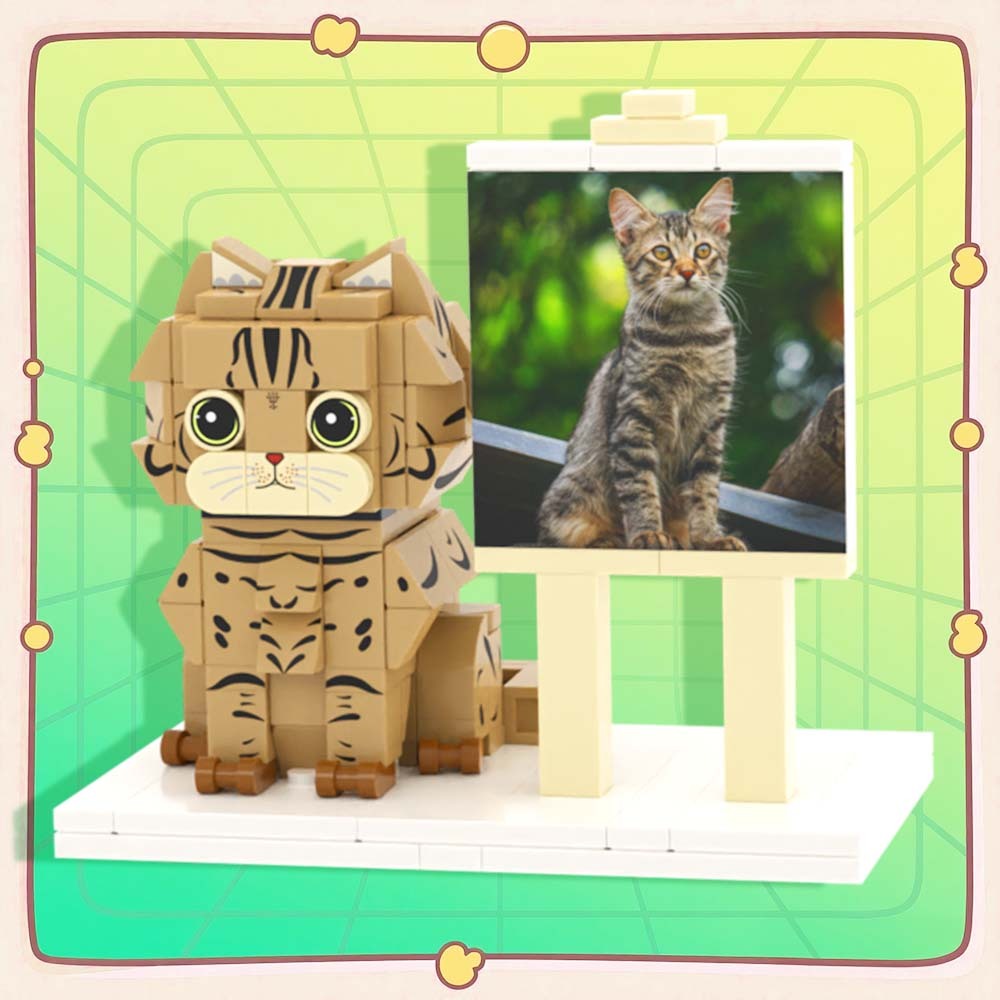 Persaonalized Cat Dog Full Body Brick Figures Pet Family Gift - 