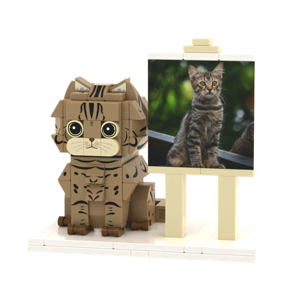 Persaonalized Cat Dog Full Body Brick Figures Pet Family Gift - 