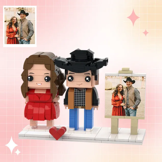 Customizable Fully Body 2 People Custom Brick Figures Valentine's Day gift Brick Me Figures With Photo