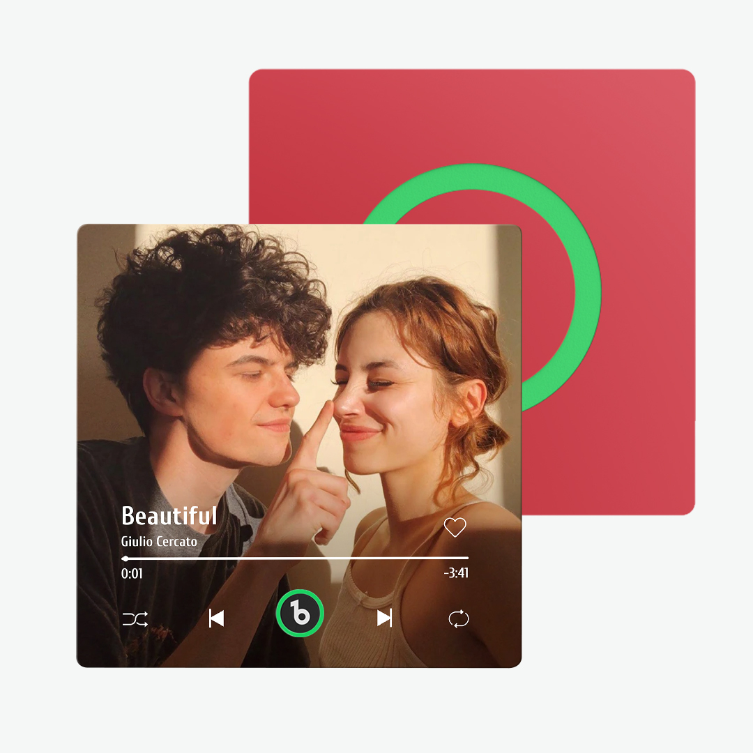 Valentine's Day Gifts Upgrade Custom Music Fridge Magnet Colorful Frame Album Fridge Magnet Can Play Songs Gift for Couple - 