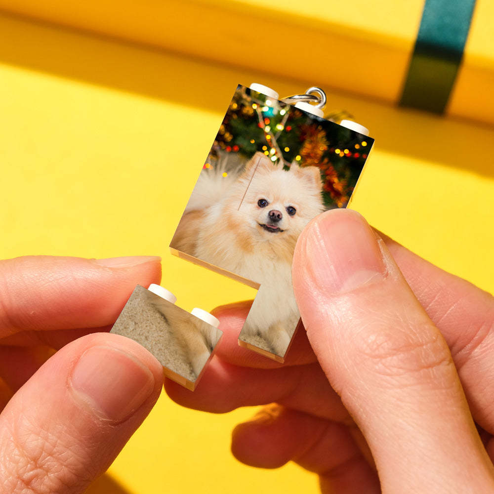 Custom Photo Building Block Vertical Keychain Bricks Puzzle Keyring - MyCustomBrickheadz