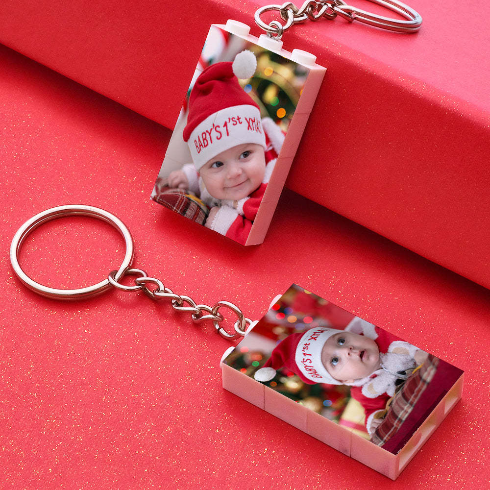 Custom Photo Building Block Vertical Keychain Bricks Puzzle Keyring - MyCustomBrickheadz