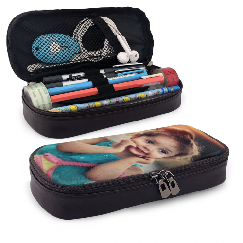 Back To School Gifts Personalized Leather Photo Pencil Case - 