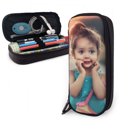 Back To School Gifts Personalized Leather Photo Pencil Case - 
