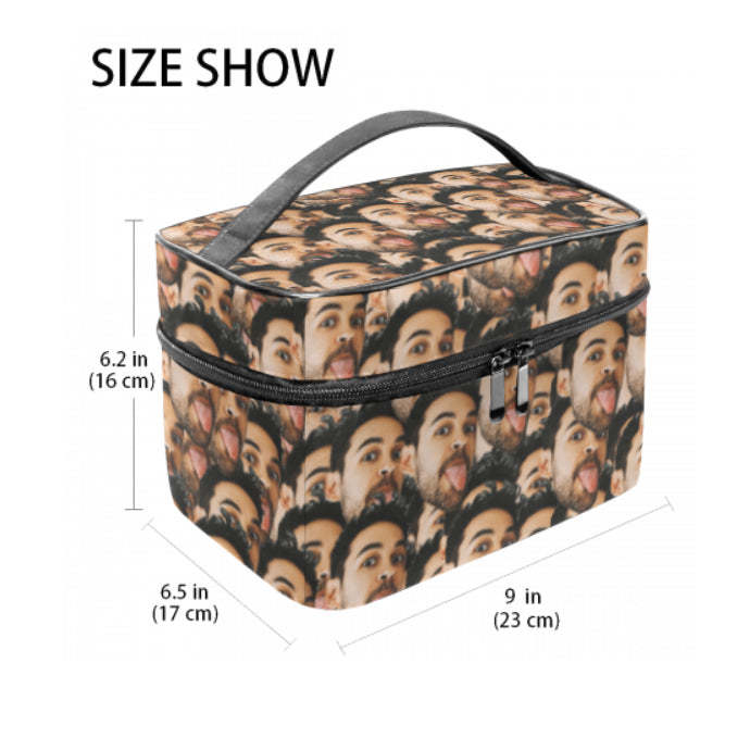 Back To School Gifts Personalized Mash Face Storage Bag,  Photo Cosmetic bag - 