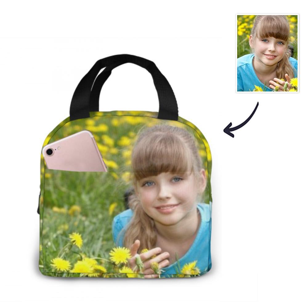Back To School Gifts Personalized Photo Insulation Lunch Bag, Customized Lunch Box, Mother's Day Gift - 
