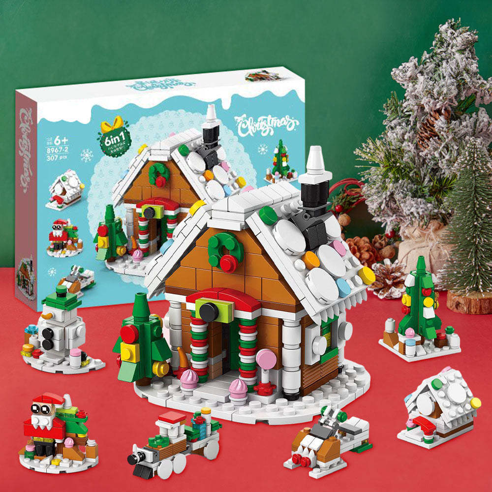 Christmas Cabin Figures Surprise Blind Box 6 in 1 Brick Figures Gift Box - minebrickau
