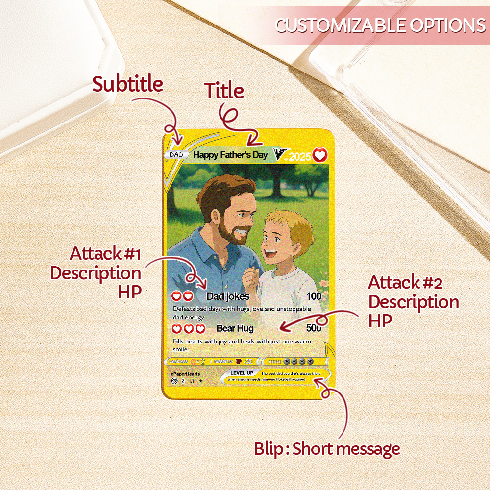 Custom Anime Monster Card for Dad - Unique Father's Day Gift Idea