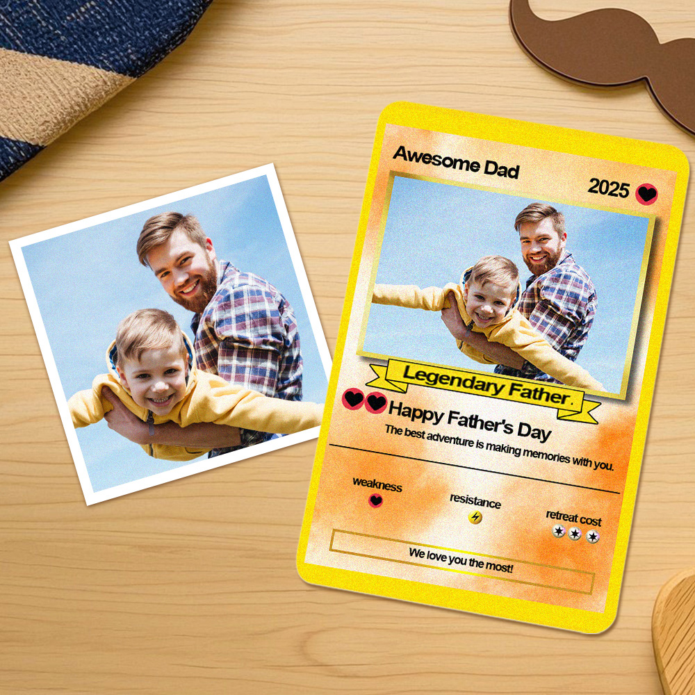 Custom Father's Day Anime Monster Card Personalized Game Inspired Card Gift for Dad Father's Day Keepsake