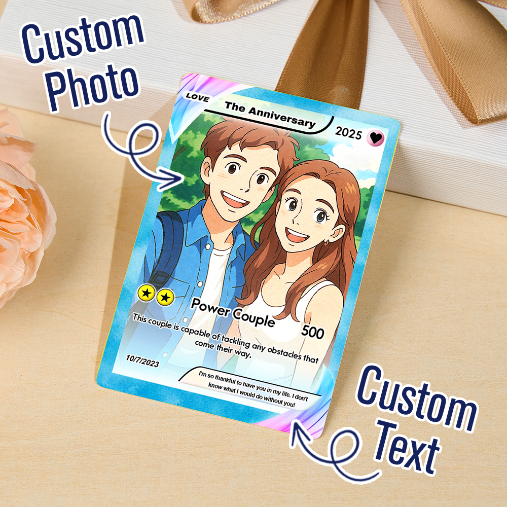 Custom Anime Monster Card, Gift For Boyfriend, Anniversary Day Gift, Custom Anime Monster Present for Couple