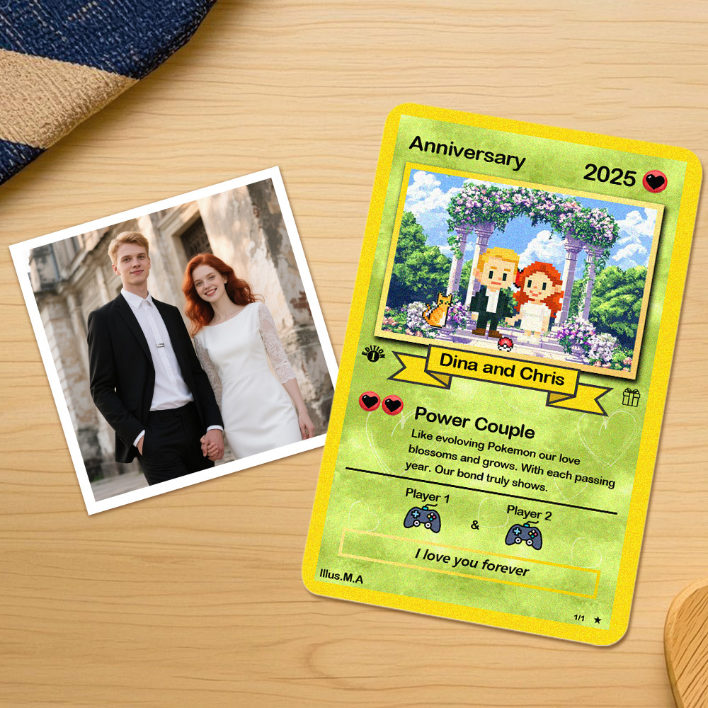 Custom Anniversary  Card, Custom AnimeCard, Custom Trading Card,  Proposal Card, Anniversary, Wedding Card, TCG, Custom Trading card - 
