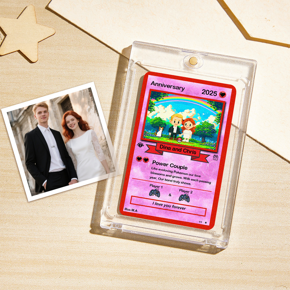 Custom Anniversary  Card, Custom AnimeCard, Custom Trading Card,  Proposal Card, Anniversary, Wedding Card, TCG, Custom Trading card - 