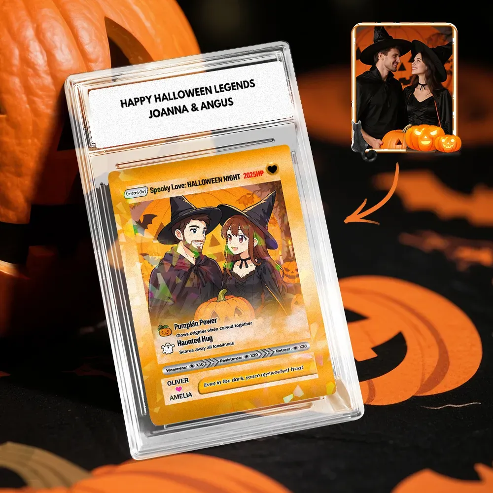 Custom Anime Trading Card | Personalized Collectible Card with Your Photo & Name | Unique Gift for Fans & Couples - 