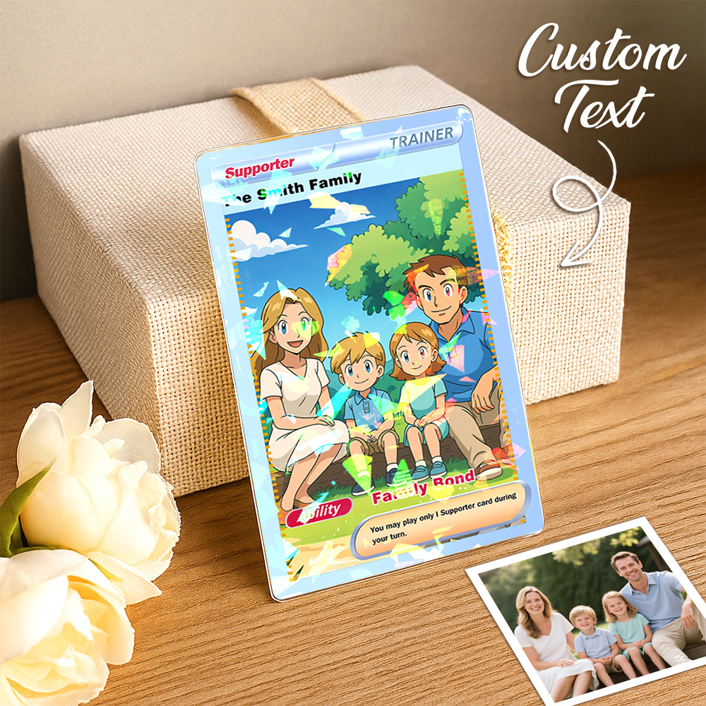 Custom Anime Trading Card | Personalized Collectible Card with Your Photo & Name | Unique Gift for Fans & Couples - 