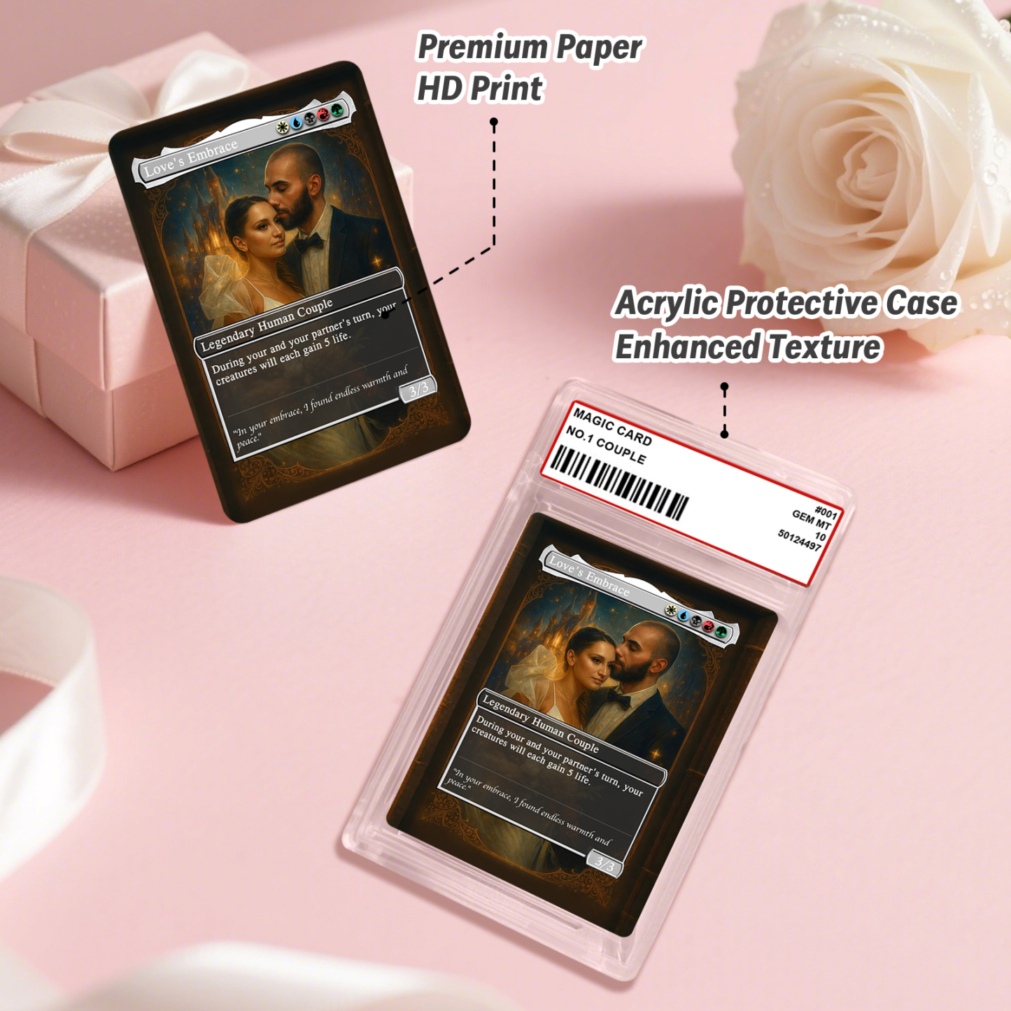 Custom Anime Couples Magic Card Personalized Photo Magic Anime Card Anniversary Gift for Couples - 