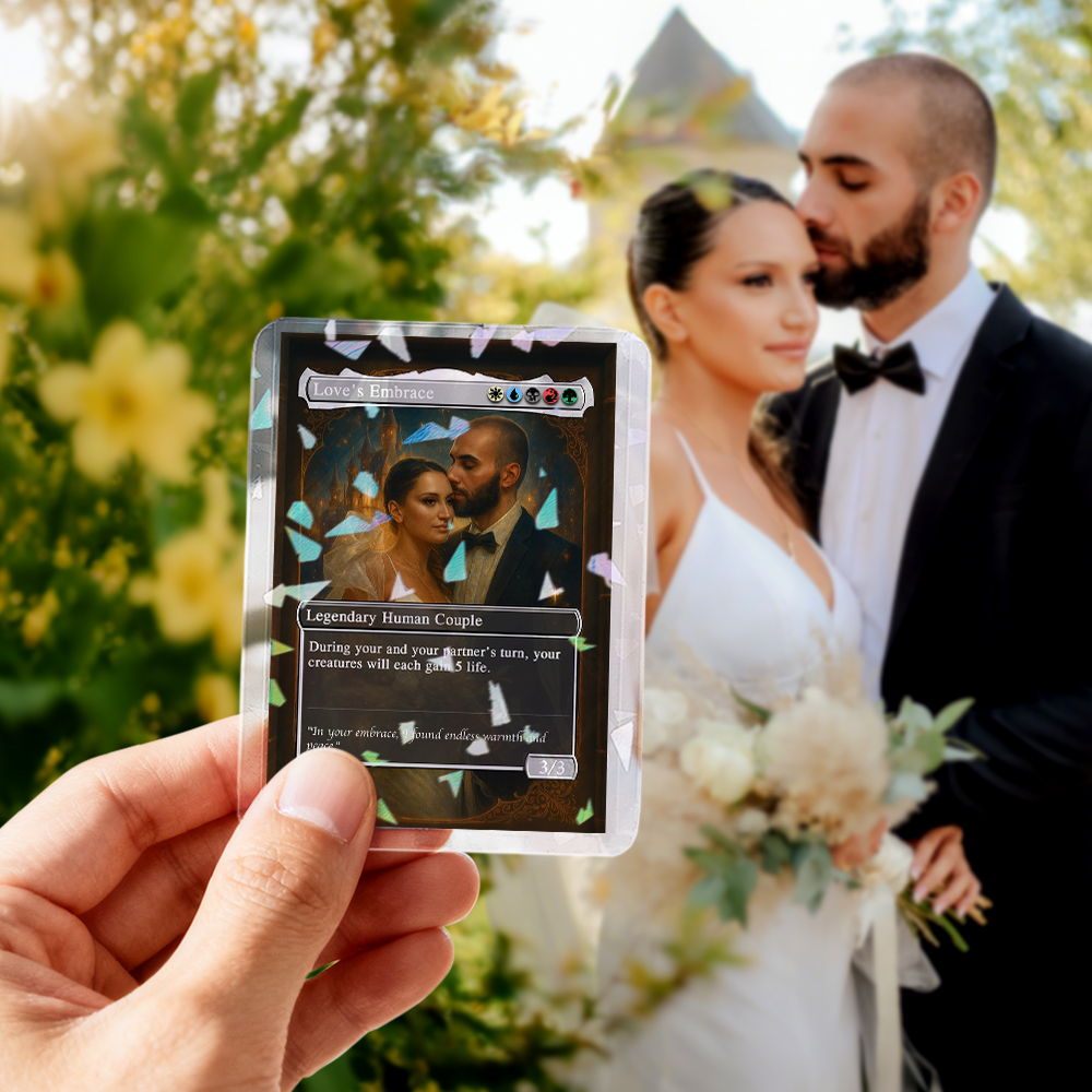 Custom Anime Couples Magic Card Personalized Photo Magic Anime Card Anniversary Gift for Couples - 
