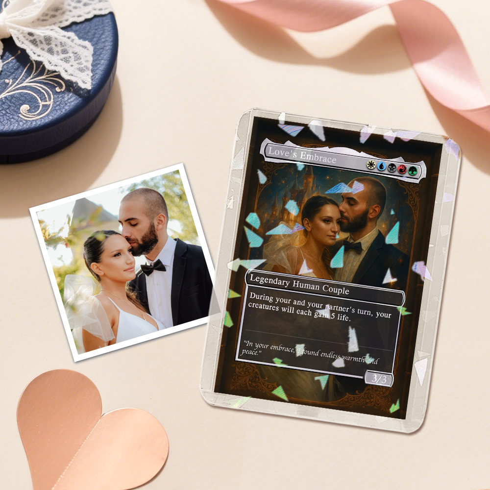 Custom Anime Couples Magic Card Personalized Photo Magic Anime Card Anniversary Gift for Couples - 