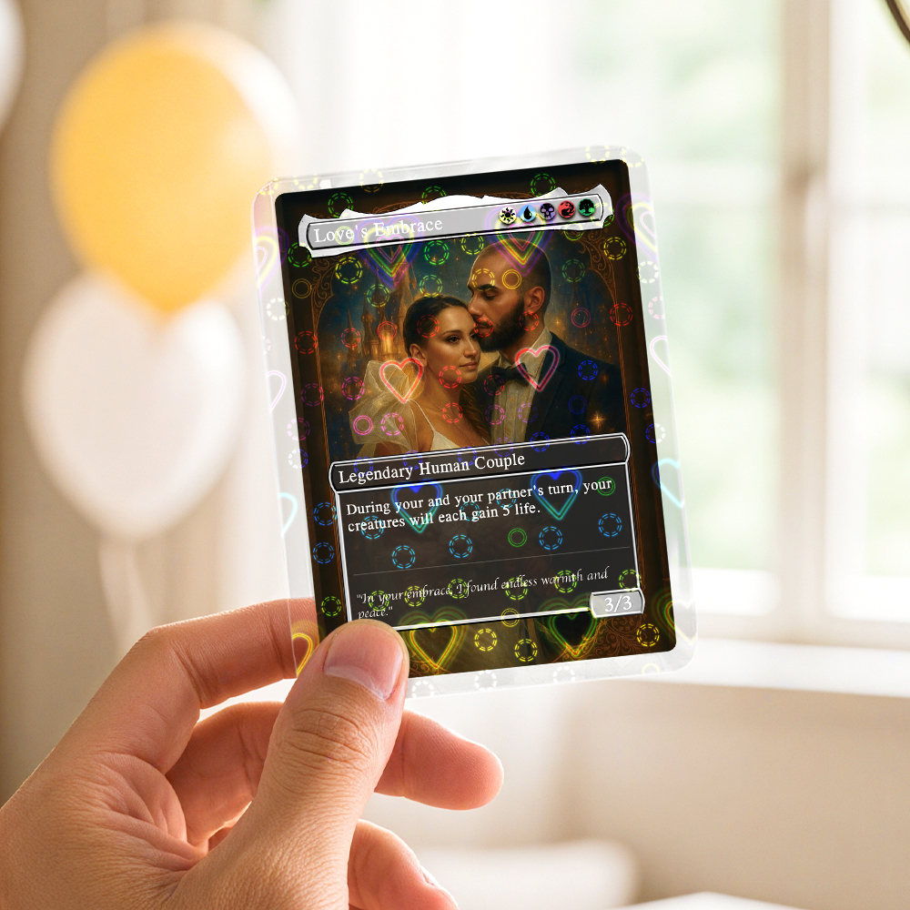 Custom Anime Couples Magic Card Personalized Photo Magic Anime Card Anniversary Gift for Couples - 