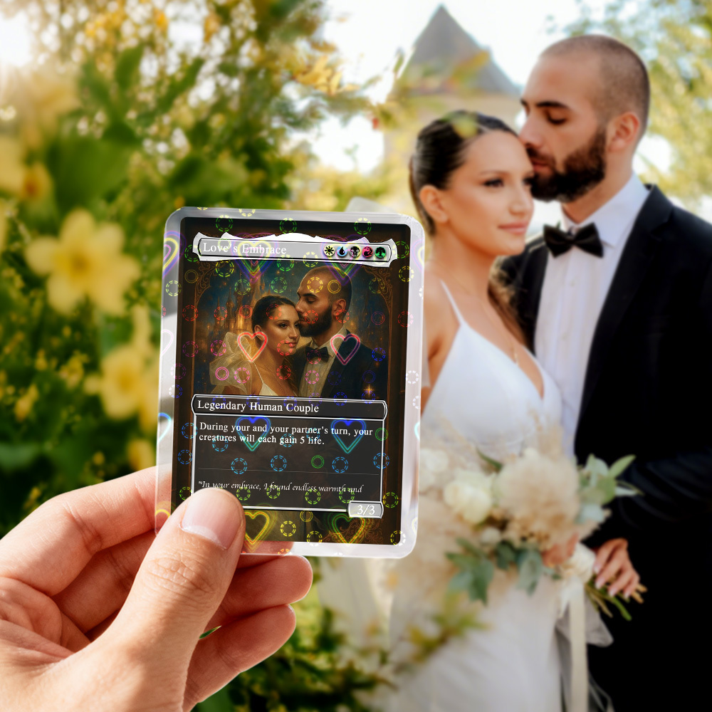 Custom Anime Couples Magic Card Personalized Photo Magic Anime Card Anniversary Gift for Couples - 
