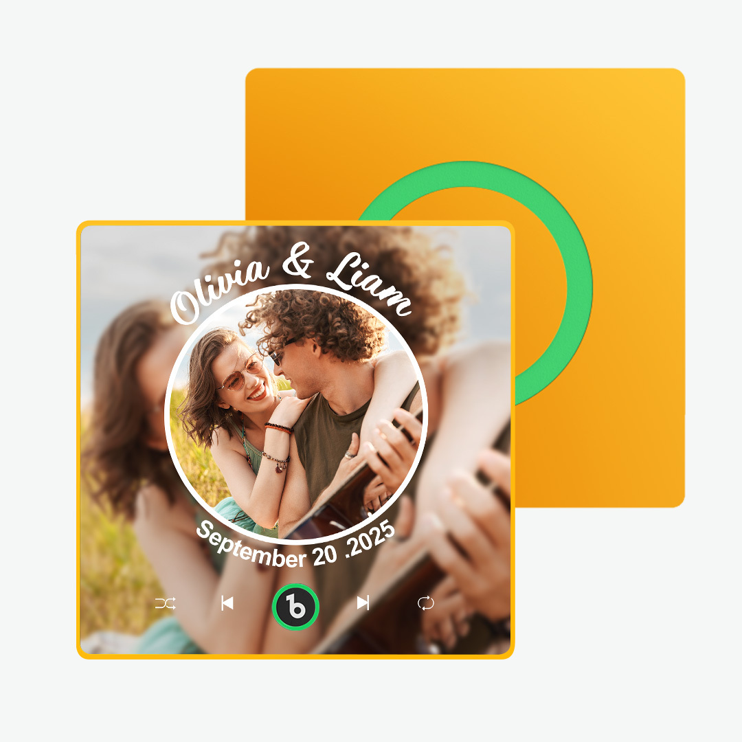 Custom Couple Photo Fridge Magnets Personalized First Dance Song Magnets Can Play Music Customizable Picture Fridge Magnets Anniversary Home Decor for Wife Husband Valentine's Day Gifts - 