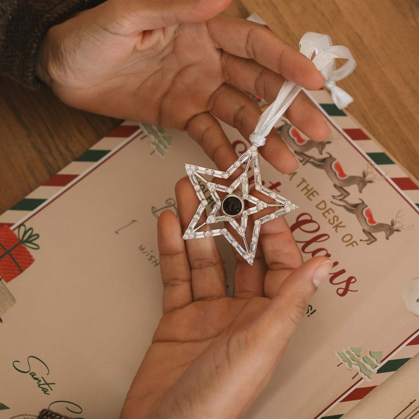 Personalized Nordic Snowflake Photo Ornament Christmas Gifts - minebrickau