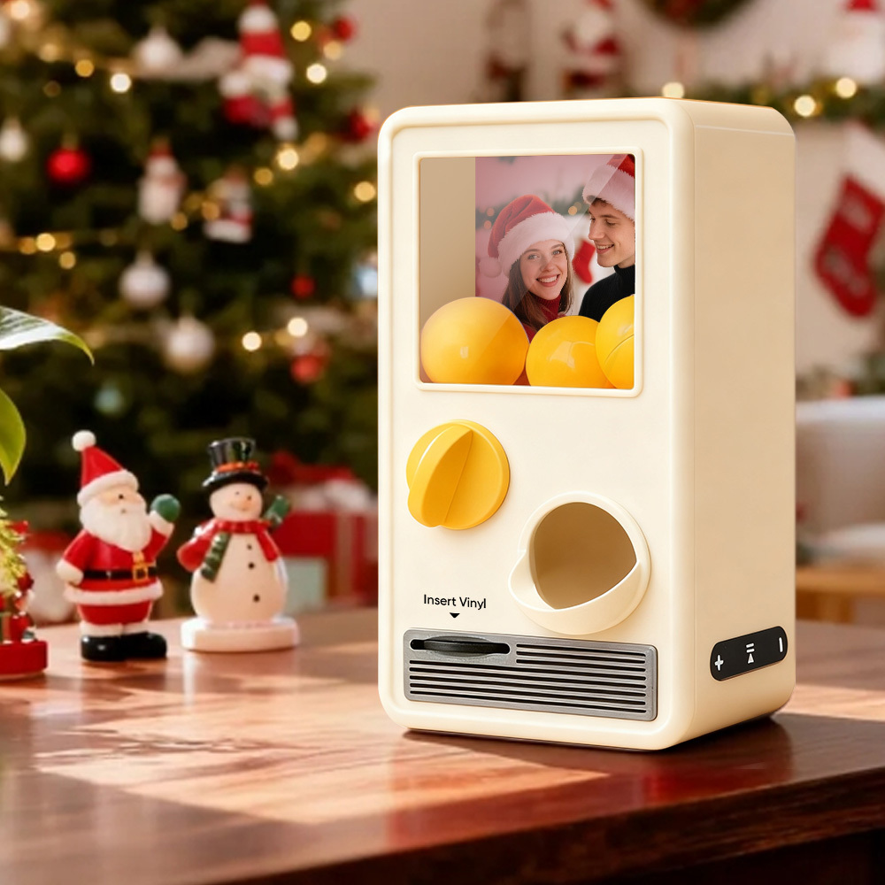 Personalized Music and Photo Music Gachapon Machine Custom Song Mini Record Box Retro Christmas Gifts for Her - 