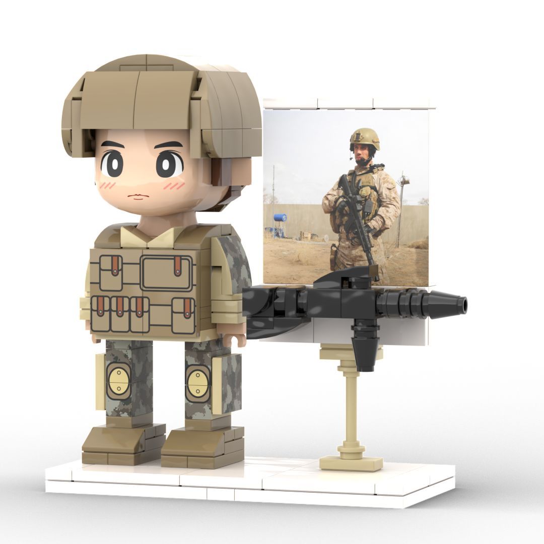 Gift for Soldier Customizable 1 Person Full Body Custom Brick Figures - 