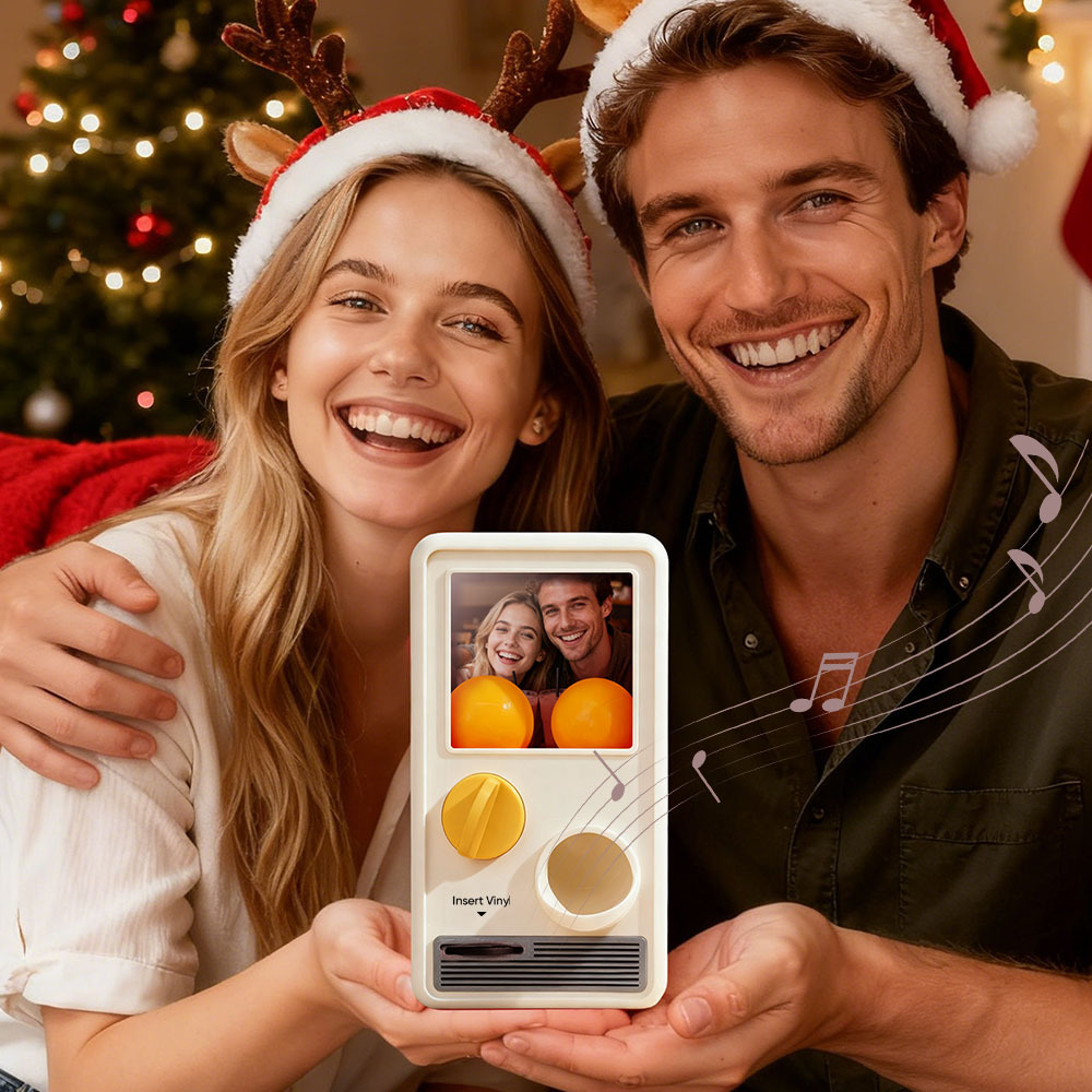 Personalized Music and Photo Music Gachapon Machine Custom Song Mini Record Box Retro Christmas Gifts for Her - 