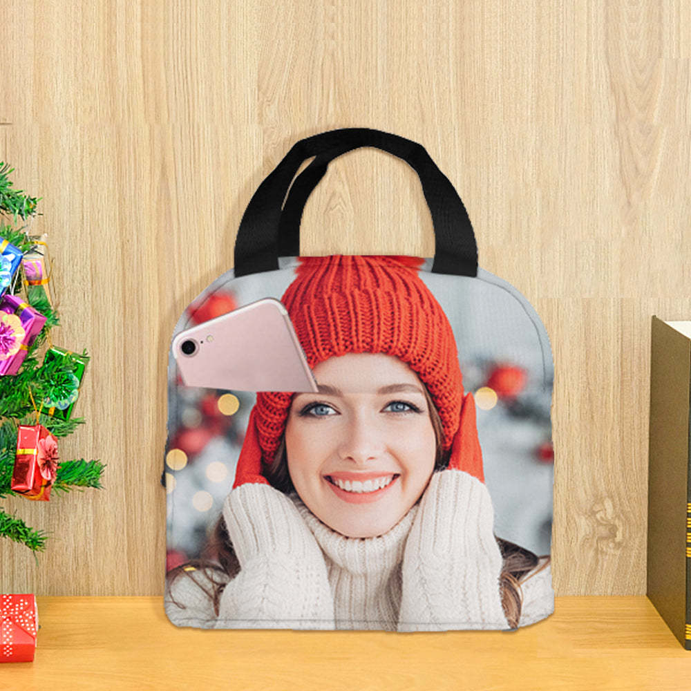 Back To School Gifts Personalized Photo Insulation Lunch Bag, Customized Lunch Box - 