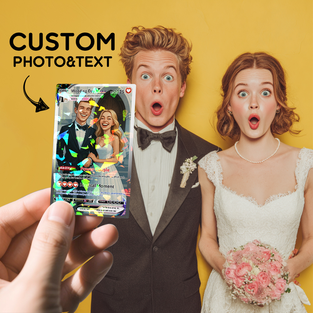 Personalized Poke Card Anime Acrylic Card for Couple Legendary Card Hologram Ornament Anniversary Gift - 