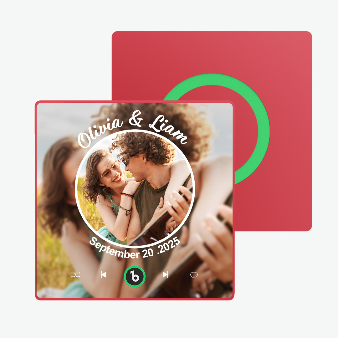 Custom Couple Photo Fridge Magnets Personalized First Dance Song Magnets Can Play Music Customizable Picture Fridge Magnets Anniversary Home Decor for Wife Husband Valentine's Day Gifts - 