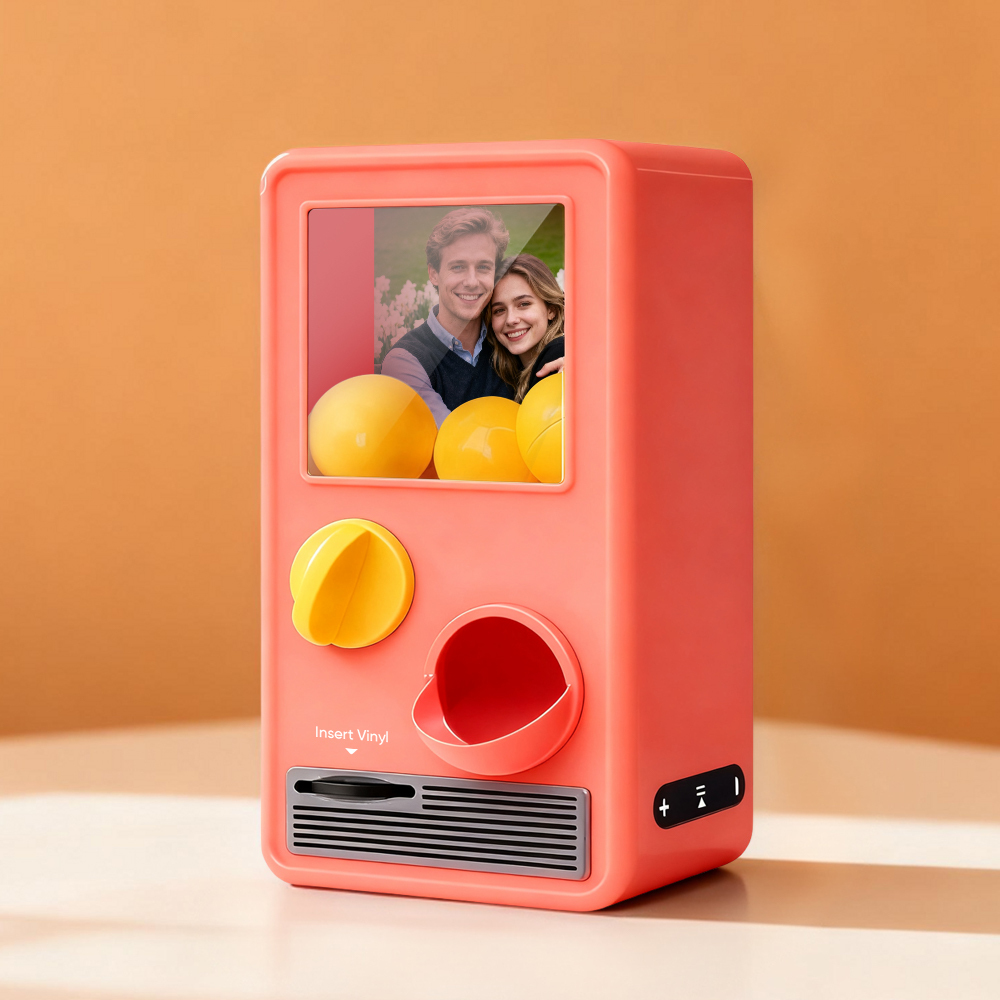 Personalized Music and Photo Music Gachapon Machine Custom Song Mini Record Box Retro Anniversary Gift - 