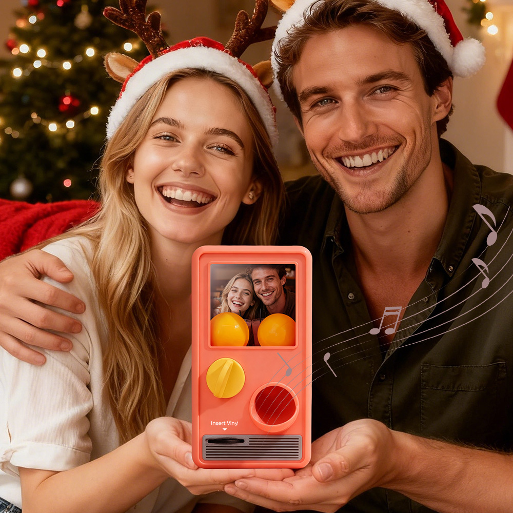 Personalized Music and Photo Music Gachapon Machine Custom Song Mini Record Box Retro Christmas Gifts for Her - 