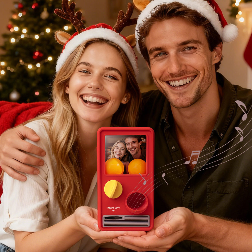 Personalized Music and Photo Music Gachapon Machine Custom Song Mini Record Box Retro Christmas Gifts for Her - 
