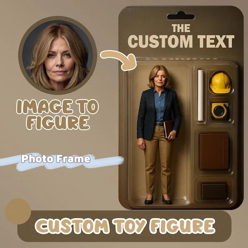 Custom Full Body Action Figure Portraits | Personalized Toy Box Art | Custom Photo Frame Decorations | Engineer Style
