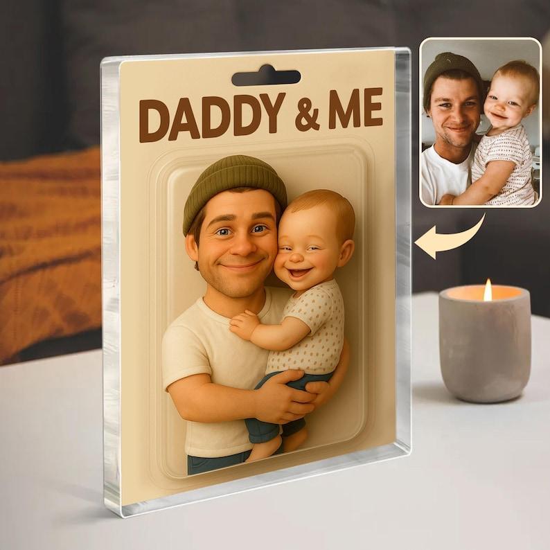 Personalized Father’s Day Gift Custom Dad & Child Cartoon Figure Daddy & Me Acrylic Display from Kids - 